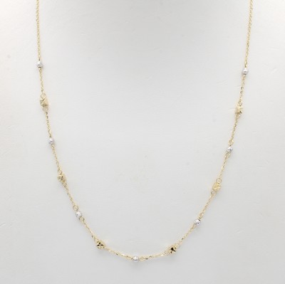 Image Collier, GG/WG 585/000, fac. Kügelchen u. Würfel, strukturiert, in L. ca. 40 u. 43 cm ...