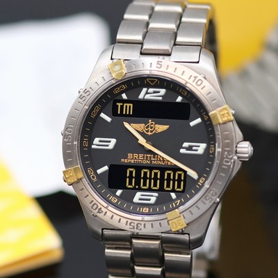 27055370d - BREITLING Herrenarmbanduhr Aerospace Referenz F65362, Chronometer in Titan/Gold ...