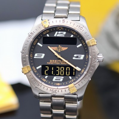 27055370f - BREITLING Herrenarmbanduhr Aerospace Referenz F65362, Chronometer in Titan/Gold ...