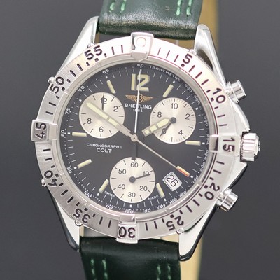 27055449a - BREITLING Armbandchronograph Serie Colt Referenz A53035, quarz, Edelstahlgeh., grünes ...
