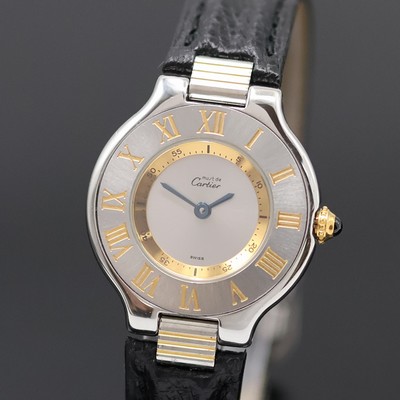 27055565a - CARTIER Linie 21 Armbanduhr Referenz 1340, quarz, z. T. verg. Edelstahlgeh. inkl. orig. ...