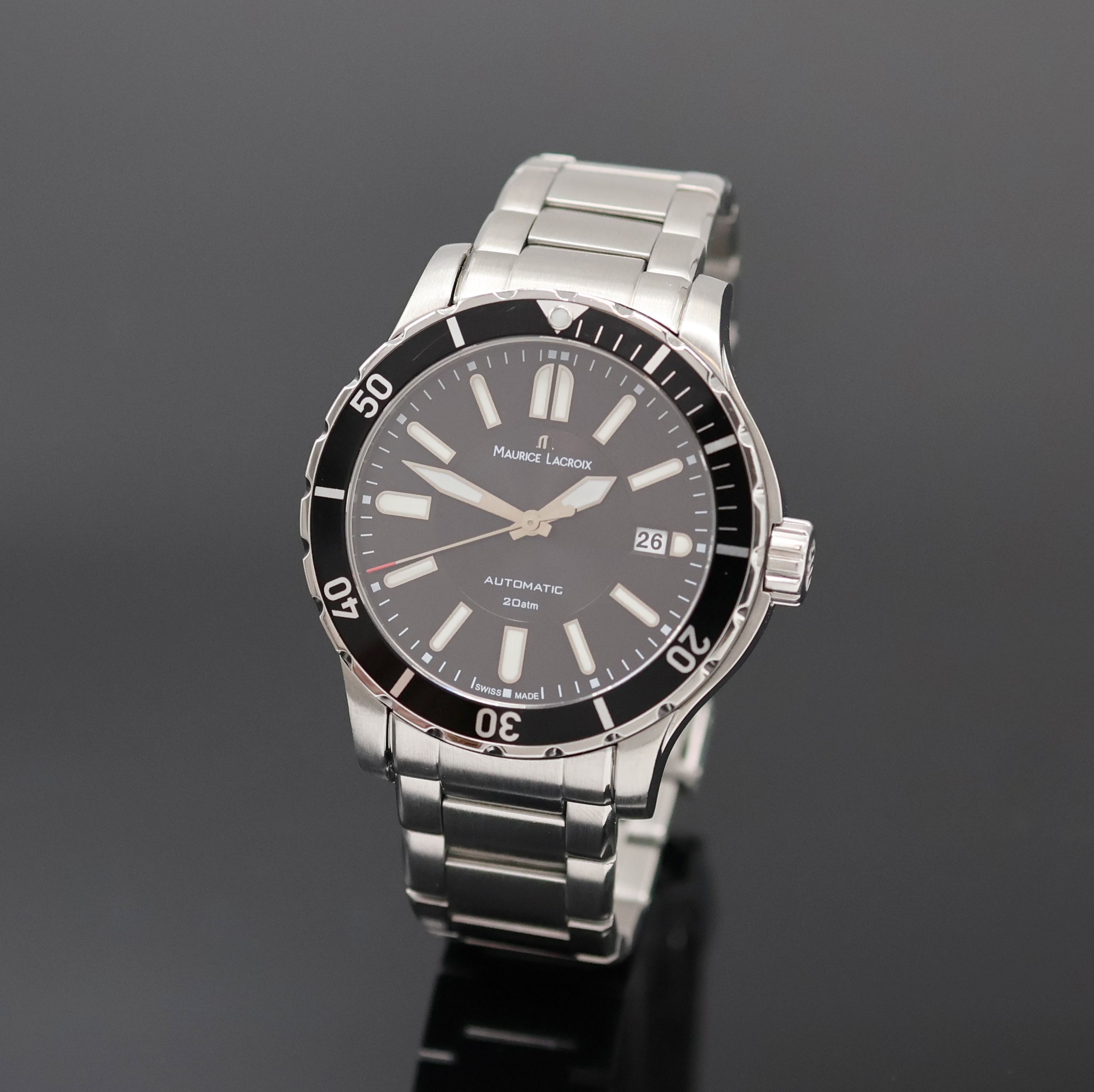 Image 27055614 - MAURICE LACROIX Miros Herrenarmbanduhr Referenz ML 6008, Automatik, Edelstahlgeh. inkl. ...