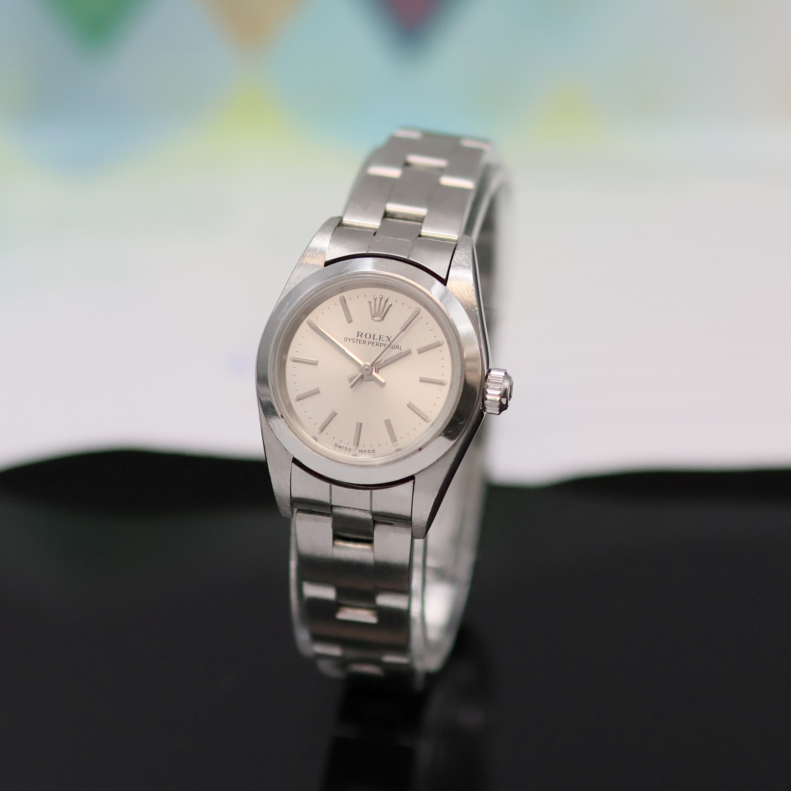 Image 27055972 - ROLEX Damenarmbanduhr Oyster Perpetual Referenz 76080, Automatik, Edelstahlgeh. inkl. ...