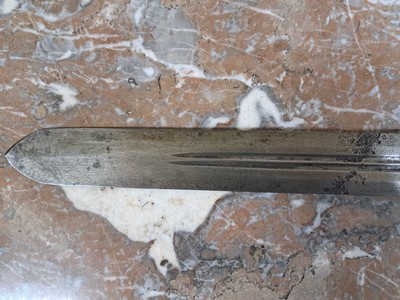 27055992e - Schwert, Kaiserreich Abessinien, wohl ausgehendes 18.Jh., gekehlte Stahlklinge, Kehlung ...