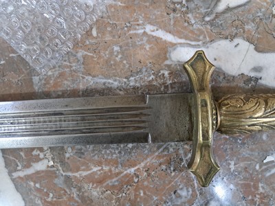 27055992g - Schwert, Kaiserreich Abessinien, wohl ausgehendes 18.Jh., gekehlte Stahlklinge, Kehlung ...