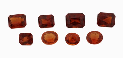 Image Lot 8 lose Hessonite, zus. ca. 36.3 ct, 5 x facett. Oktagon, 3 x ovalfacett., in versch. ...