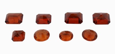 27056012a - Lot 8 lose Hessonite, zus. ca. 36.3 ct, 5 x facett. Oktagon, 3 x ovalfacett., in versch. ...