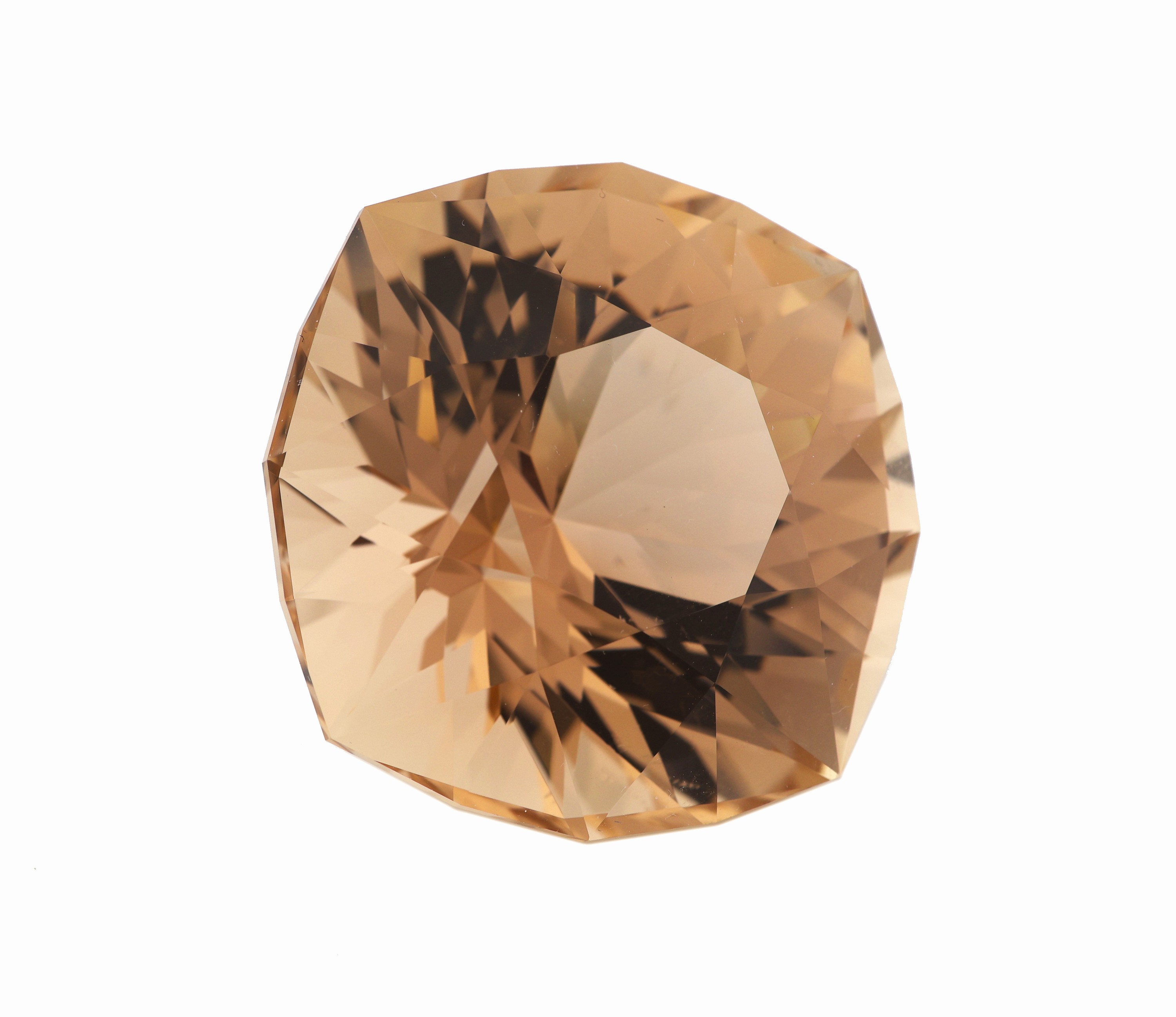 Detail a: Loser Imperial Topas, ca. 174.1 ct, Cushion Cut, Light Reddish Orange, ca. 36.2 x 36.2 x 23.9 mm