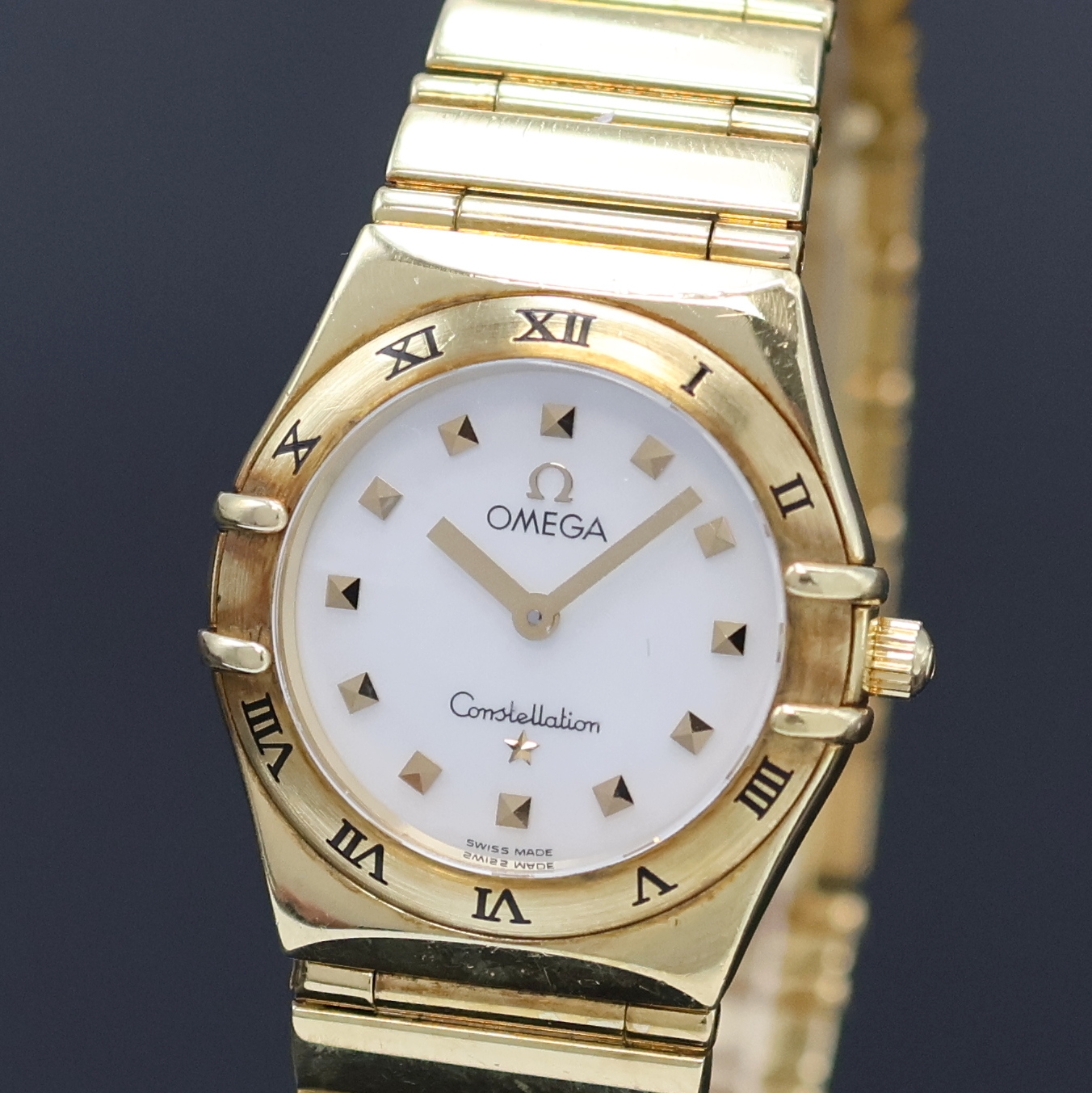 Detail a: OMEGA Damenarmbanduhr Modellserie Constellation "My Choice" Referenz 795.1241, Schweiz um 2000, quarz, GG 750/000 inkl. Gliederband m. ...