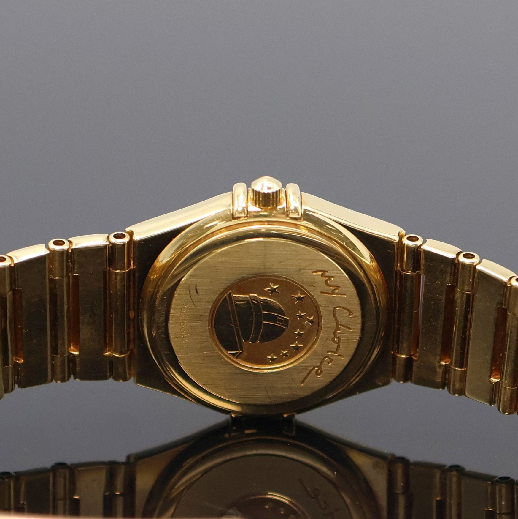 Detail e: OMEGA Damenarmbanduhr Modellserie Constellation "My Choice" Referenz 795.1241, Schweiz um 2000, quarz, GG 750/000 inkl. Gliederband m. ...