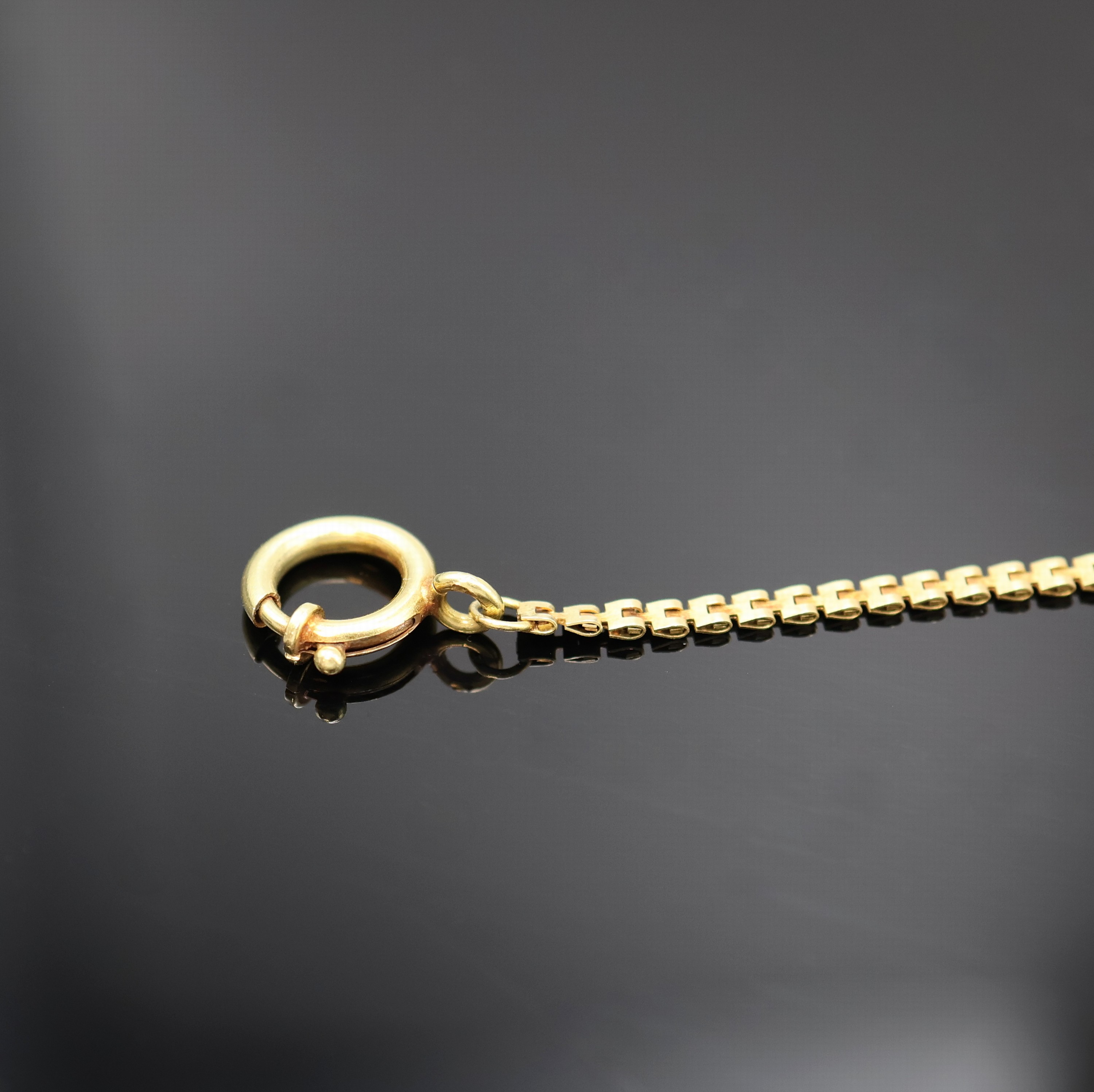 Detail c: Taschenuhrkette in GG 585/000, mit Federring, L. ca. 20 cm, Gew. ca. 4,5g