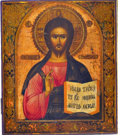 27056707a - Zwei Ikonen, Russlang, 2. Hälfte 19. Jh., Christus Pantokrator und Mutter Gottes mit ...