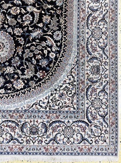 27056711a - Nain fein(6 La), Persien, Ende 20.Jhd, Korkwolle mit Seide, ca. 250 x 155 cm, ca. ...