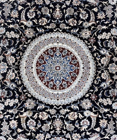 27056711c - Nain fein(6 La), Persien, Ende 20.Jhd, Korkwolle mit Seide, ca. 250 x 155 cm, ca. ...