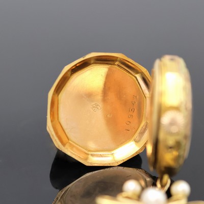 27056715d - Feine Damen-Anhängeuhr aus Taschenuhr an Brosche, Frankreich/Schweiz um 1900, reich ...