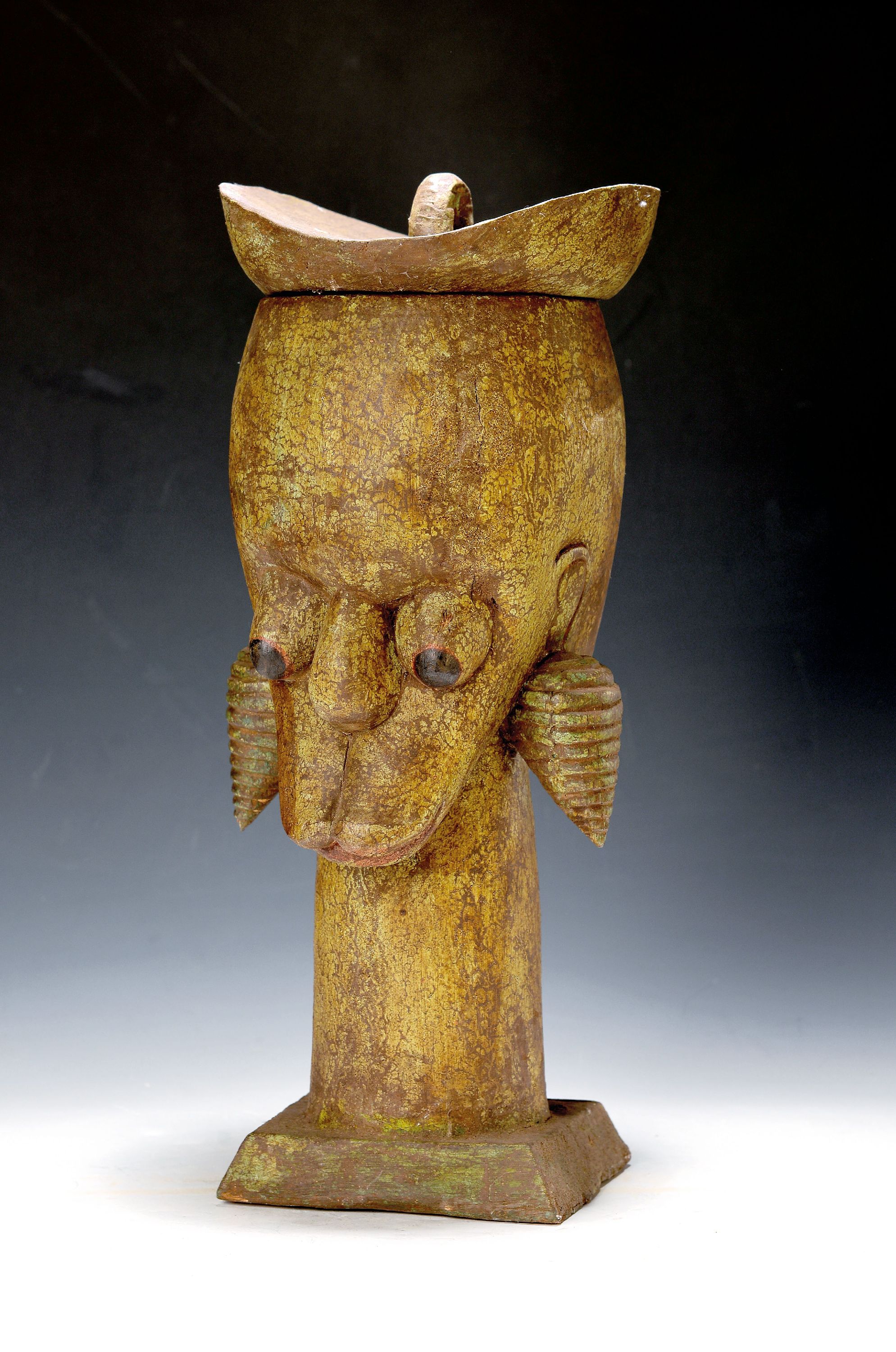 Image 27057092 - Ahnengefäss, Sulawesi, 2.Hälfte 20.Jh., Holz geschnitzt, stilisierter, lang gezogener ...