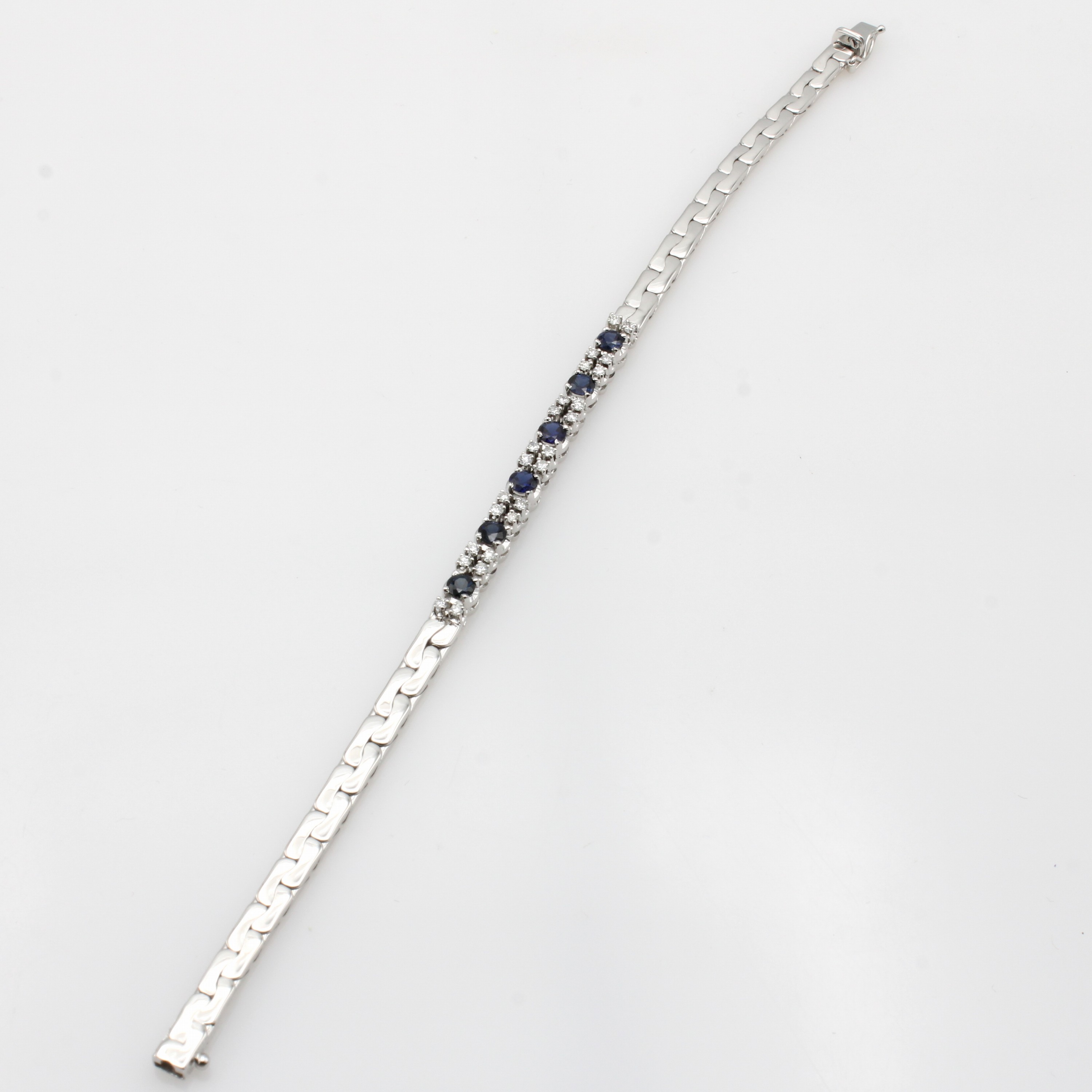 Image 27057095 - Armband mit Brillanten und Saphiren, WG 750/000, 24 Brill. zus. ca. 0.30 ct feines ...