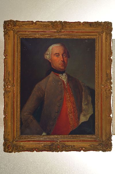 27057074k - Unbekannter Porträtist des 18. Jh., Porträt des Joh. Andreas Schumann, rückseitig so ...