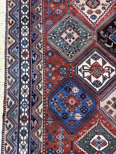 27057094d - Yalameh, Persien, Mitte 20.Jhd., Wolle auf Wolle, ca. 407 x 325 cm, EHZ: 2-3 ...