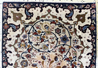 27057109a - Isfahan fine, Persia, mid-20th century, corkwool on silk, approx. 86 x 56 cm, approx. 1.0 ...