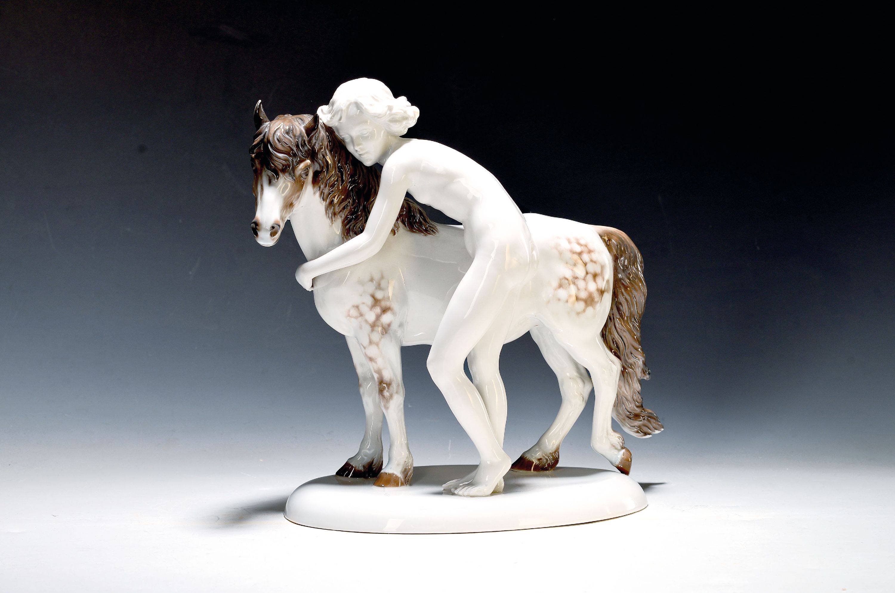 Image 27057274 - Porzellanfigur, Mädchen mit Pferd, Rosenthal, Entw. Max Hermann Fritz (1873-1948), ...