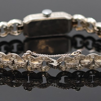 27057225c - ANCORA Art-Deco Damenarmbanduhr mit Diamanten in WG 750/000, Schweiz um 1925, ...