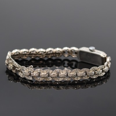27057225d - ANCORA Art-Deco Damenarmbanduhr mit Diamanten in WG 750/000, Schweiz um 1925, ...