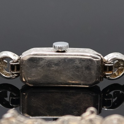 27057225e - ANCORA Art-Deco Damenarmbanduhr mit Diamanten in WG 750/000, Schweiz um 1925, ...