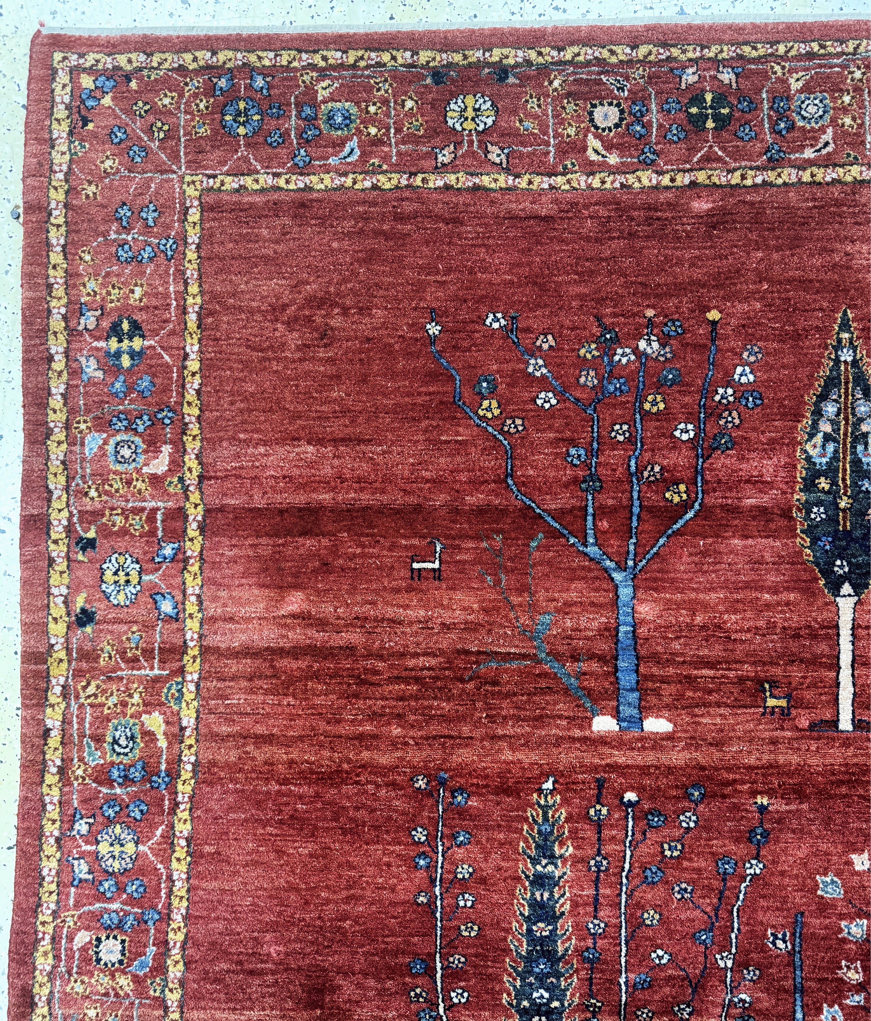 Detail d: Gabbeh fein Loribaft, Persien, Ende 20.Jhd,Wolle auf Wolle, ca. 295 x 247 cm, Reinigungsbedürftig, EHZ: 2