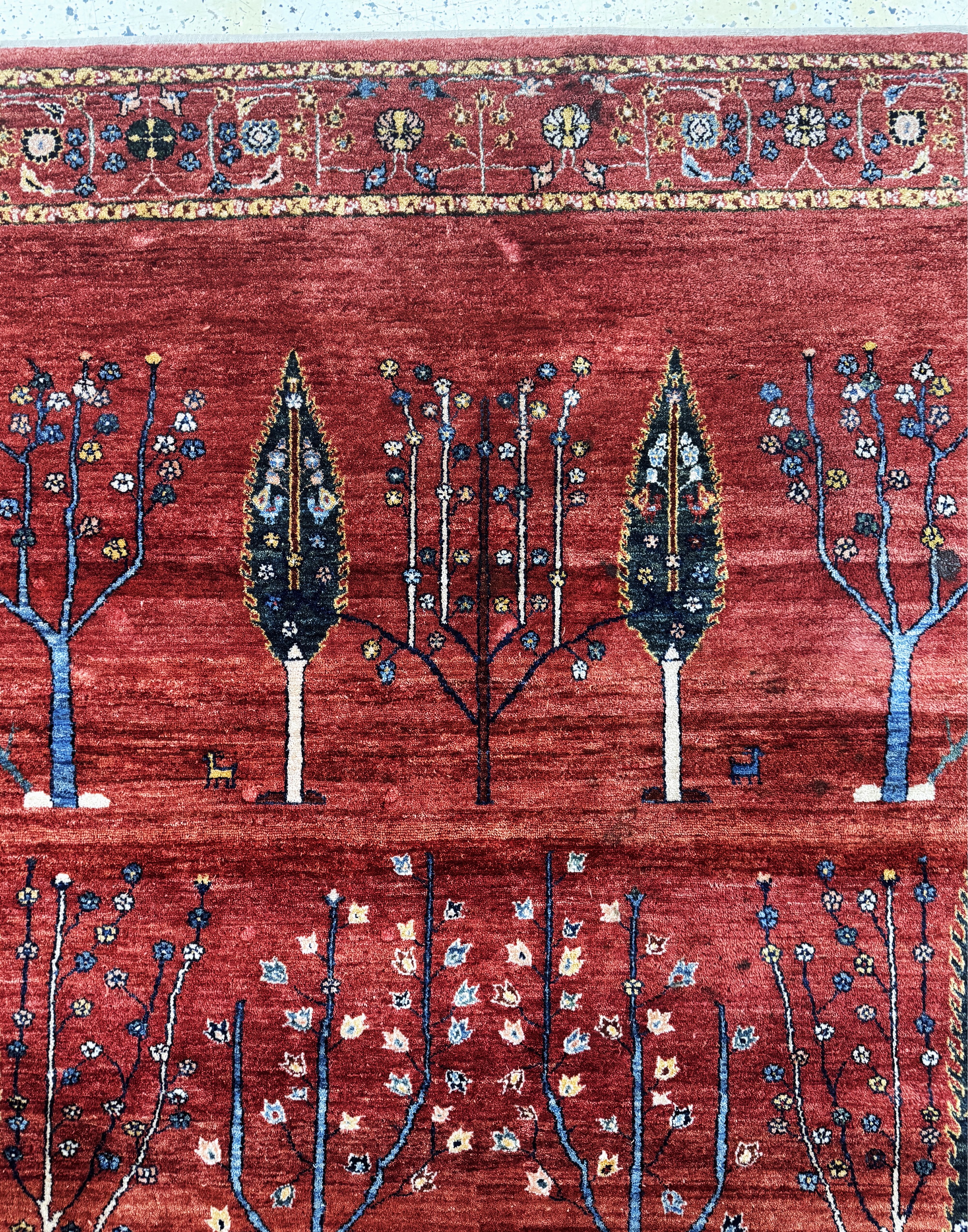 Detail e: Gabbeh fein Loribaft, Persien, Ende 20.Jhd,Wolle auf Wolle, ca. 295 x 247 cm, Reinigungsbedürftig, EHZ: 2