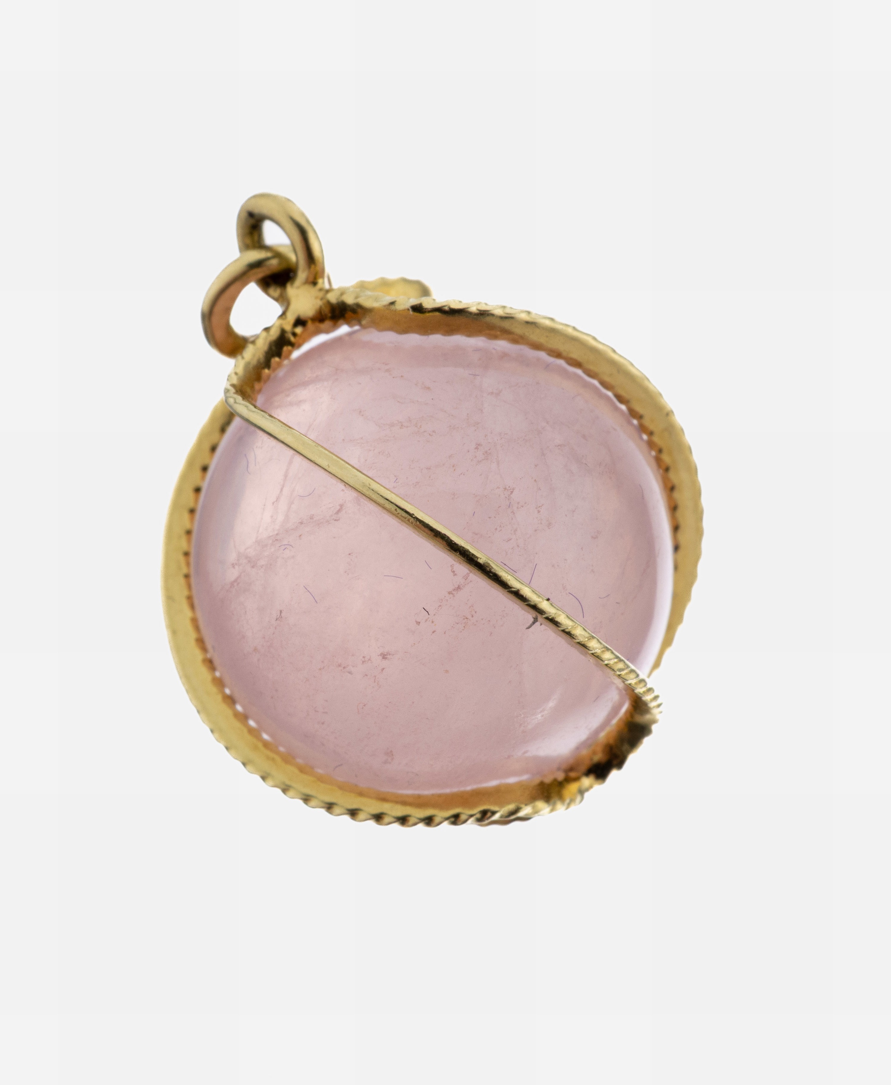 Image 27057398 - 14 kt Gold Rosenquarz-Anhänger, GG 585/000,ungewöhnliches Design, Rosenquarz-Kugel, ...