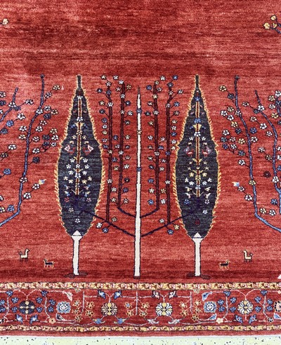 27057366b - Gabbeh fine Loribaft, Persia, late 20th century, wool on wool, approx. 295 x 247 cm, in ...