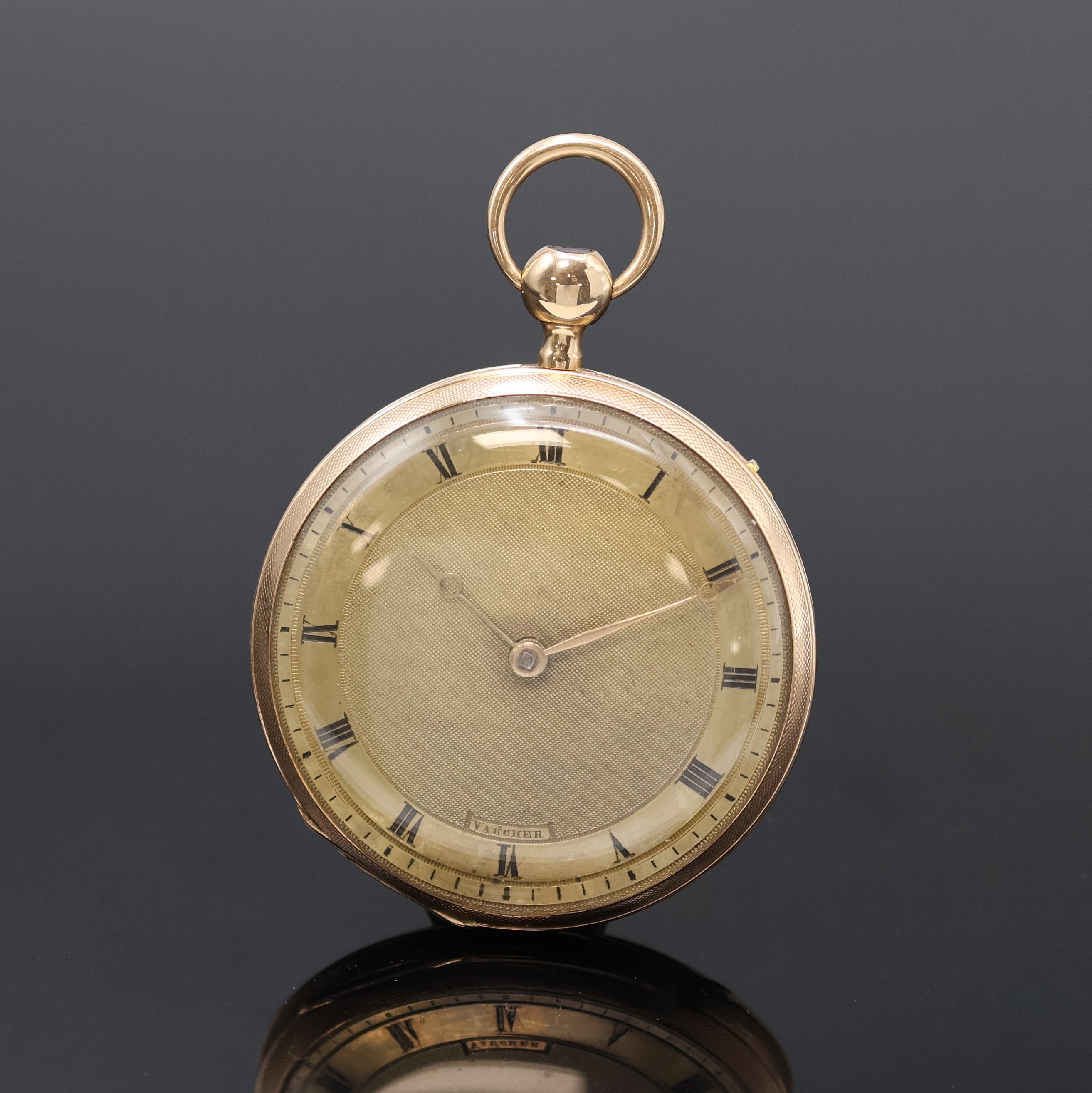 Image 27057431 - VAUCHER offene Spindeltaschenuhr mit 1/4 Stunden-Repetition RG 750/000, Schweiz um 1840, ...