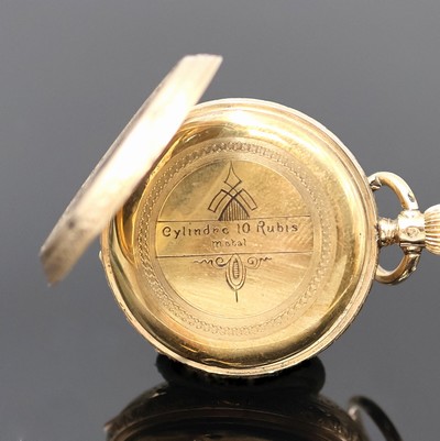 27057426k - 2 Offene Taschenuhren in GG 585/000, Schweiz um 1890/1910, 1x Schlüsselaufzug, teils ...