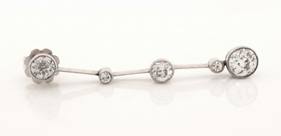 27057498b - Paar Platin Diamant-Ohrstecker, um 1900, Pt gepr., 10 Altschliffdiamanten zus. ca. ...