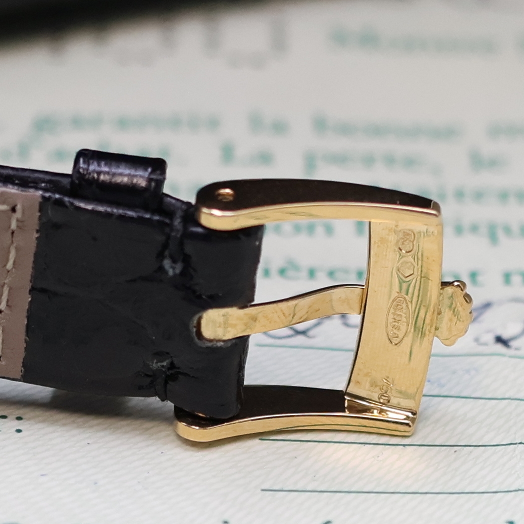 Detail c: ROLEX Cellini Damenarmbanduhr in GG 750/000 Referenz 5109/8, Schweiz verk. lt. beil. Zertifikat 12/1991, Handaufzug, Boden aufgedr., Rolex Lederband ...