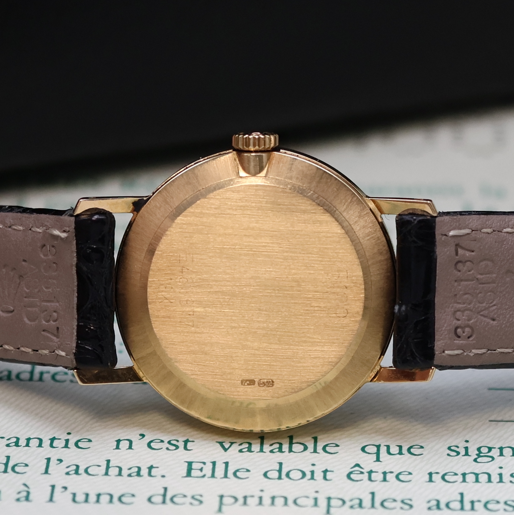 Detail e: ROLEX Cellini Damenarmbanduhr in GG 750/000 Referenz 5109/8, Schweiz verk. lt. beil. Zertifikat 12/1991, Handaufzug, Boden aufgedr., Rolex Lederband ...