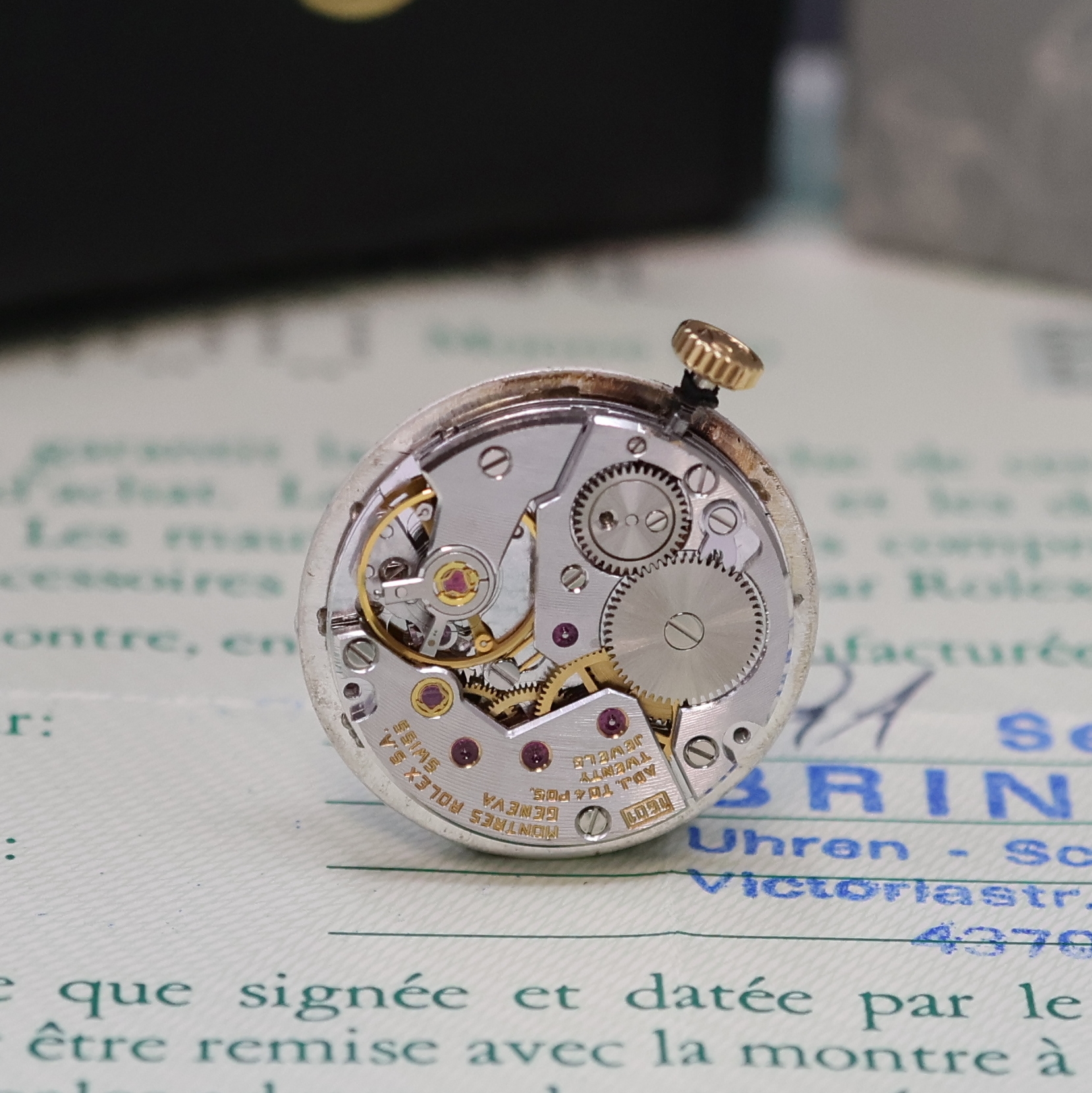 Detail f: ROLEX Cellini Damenarmbanduhr in GG 750/000 Referenz 5109/8, Schweiz verk. lt. beil. Zertifikat 12/1991, Handaufzug, Boden aufgedr., Rolex Lederband ...