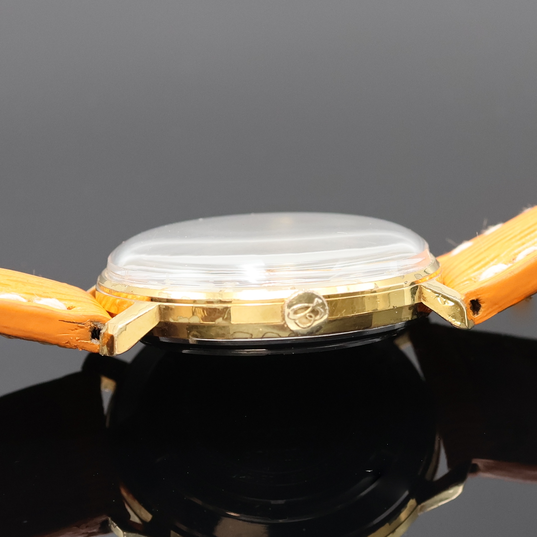 Detail c: BREITLING Geneve Armbanduhr Referenz 2527, Schweiz um 1965, Automatik, verg. Geh. ber., verschr. Stahlboden, Breitling Lederband m. verg. Breitling ...