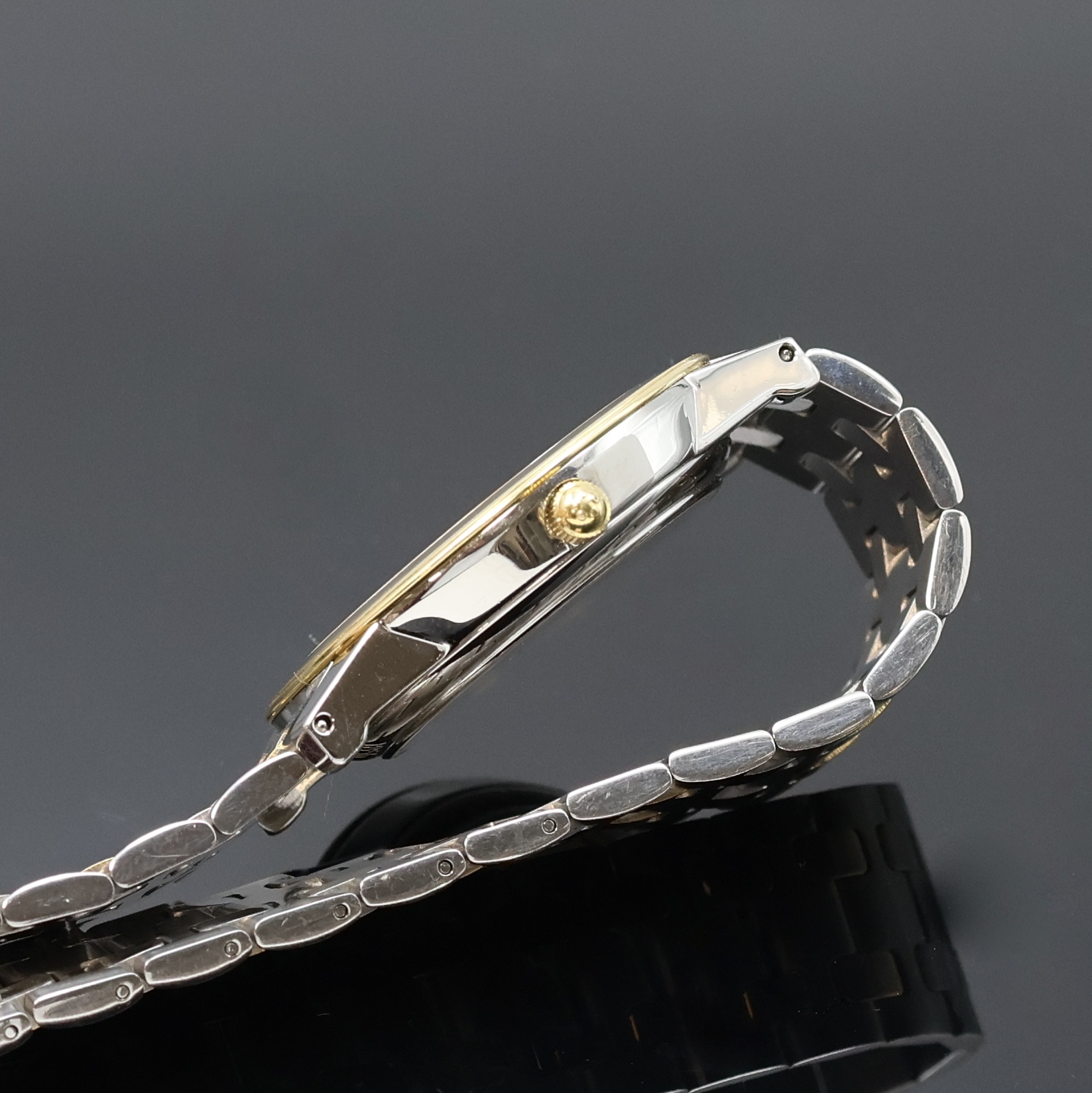 Detail c: ETERNA 1856 Armbanduhr Referenz 3400.47, Automatik, Schweiz um 1990, beids. vergl., z. T. verg. Edelstahlgeh. inkl. Gliederband m. dopp. Faltschl., ...