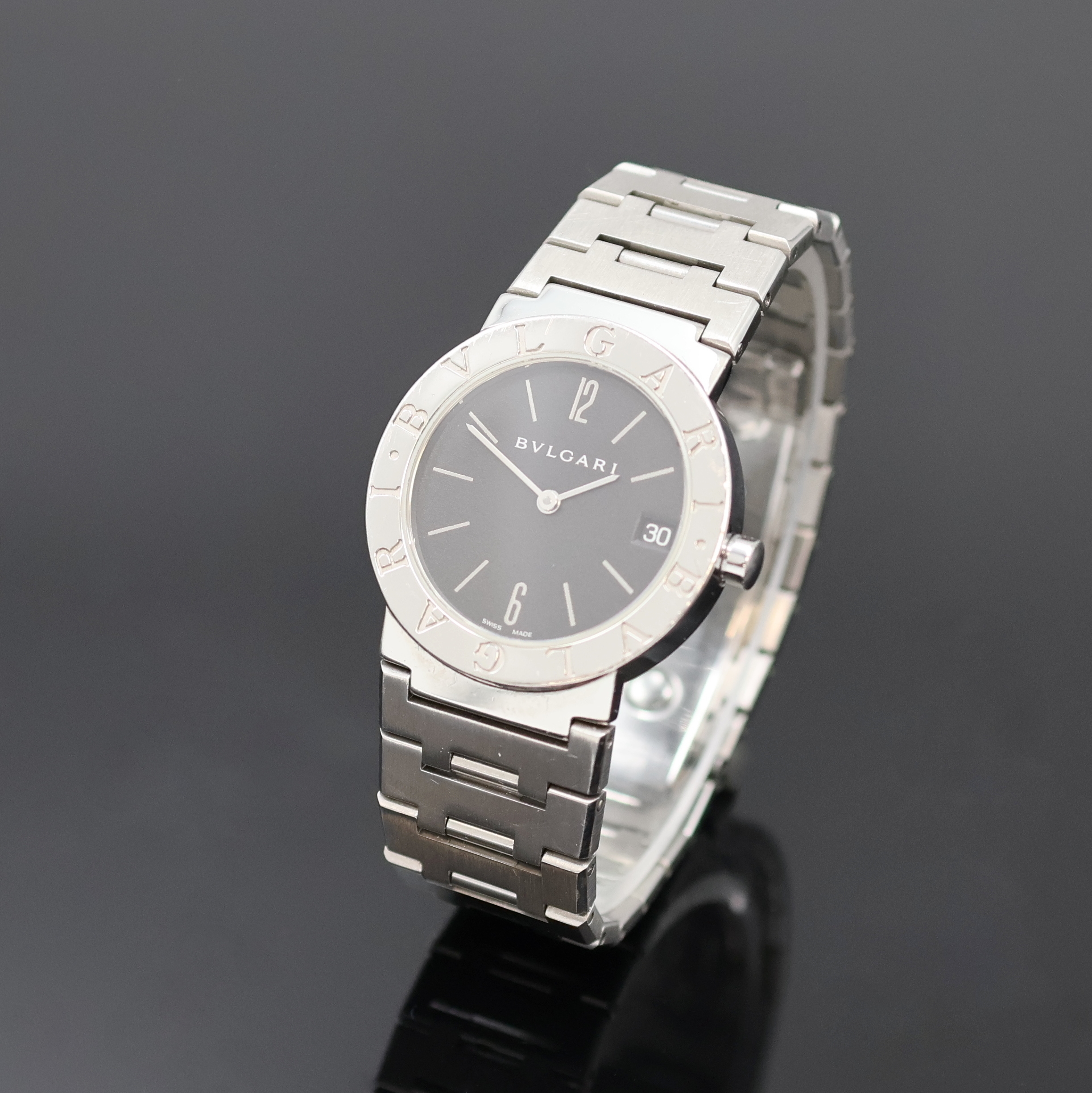 Image 27057884 - BULGARI Armbanduhr Referenz BB 30 SSD, Schweiz um 1995, quarz, Edelstahlgeh. inkl. ...