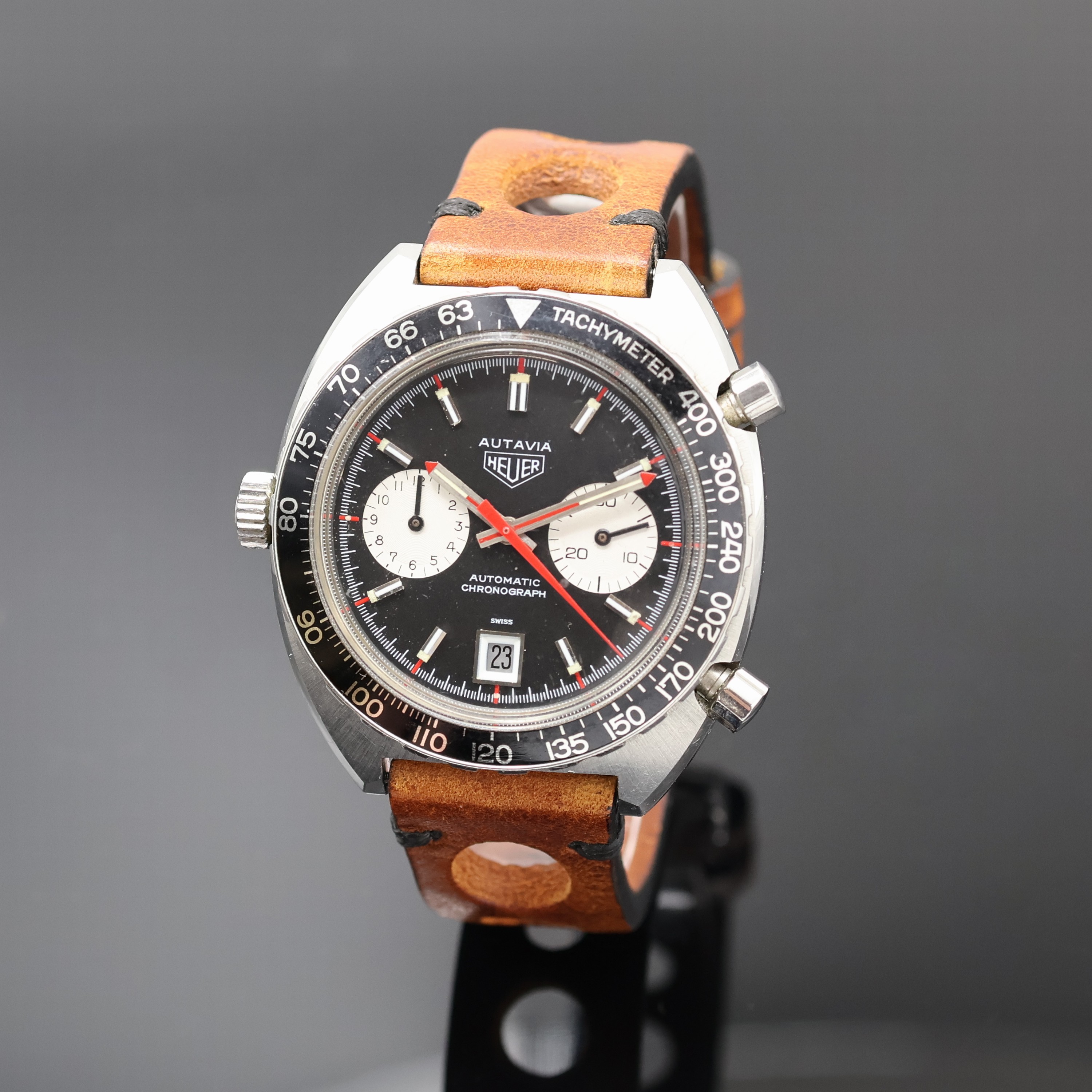 Image 27057885 - HEUER Autavia Armbandchronograph Referenz 1163V, Schweiz um 1972, Automatik, ...