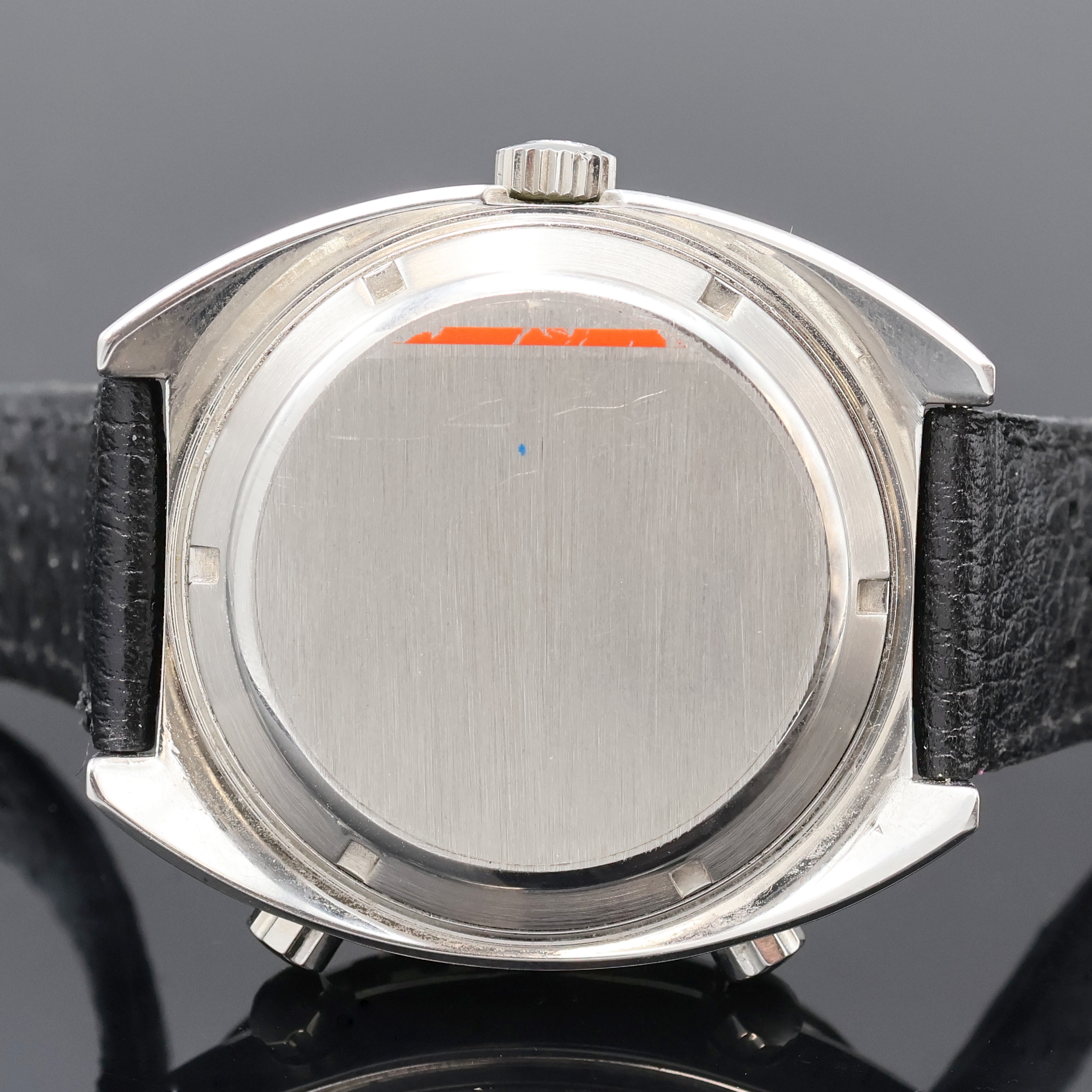 Detail e: HEUER Autavia "Jo Siffert" seltener Armbandchronograph Referenz 1163, Automatik, Schweiz um 1975, Edelstahlgeh., Boden verschr., orig. ...