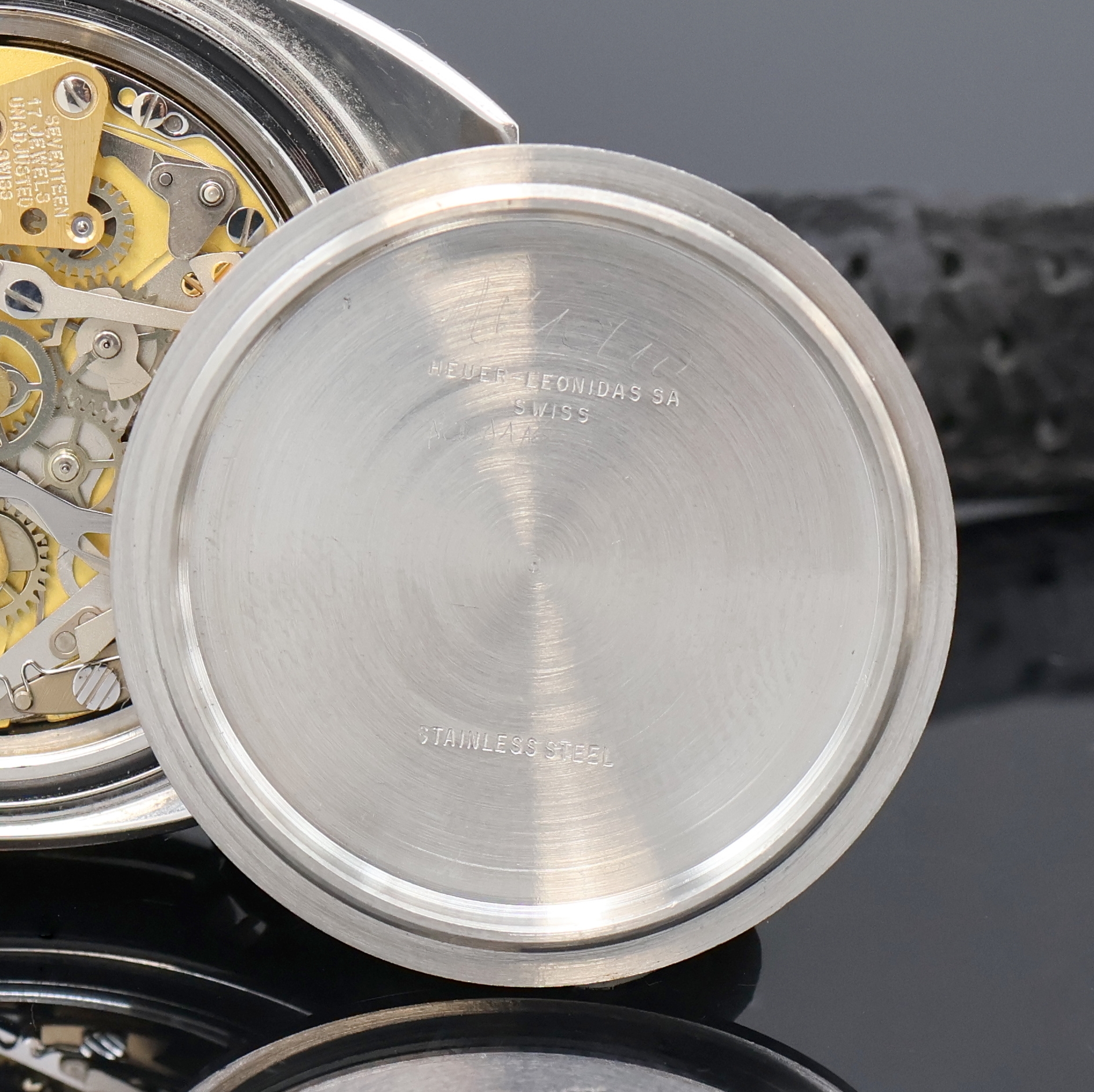 Detail g: HEUER Autavia "Jo Siffert" seltener Armbandchronograph Referenz 1163, Automatik, Schweiz um 1975, Edelstahlgeh., Boden verschr., orig. ...