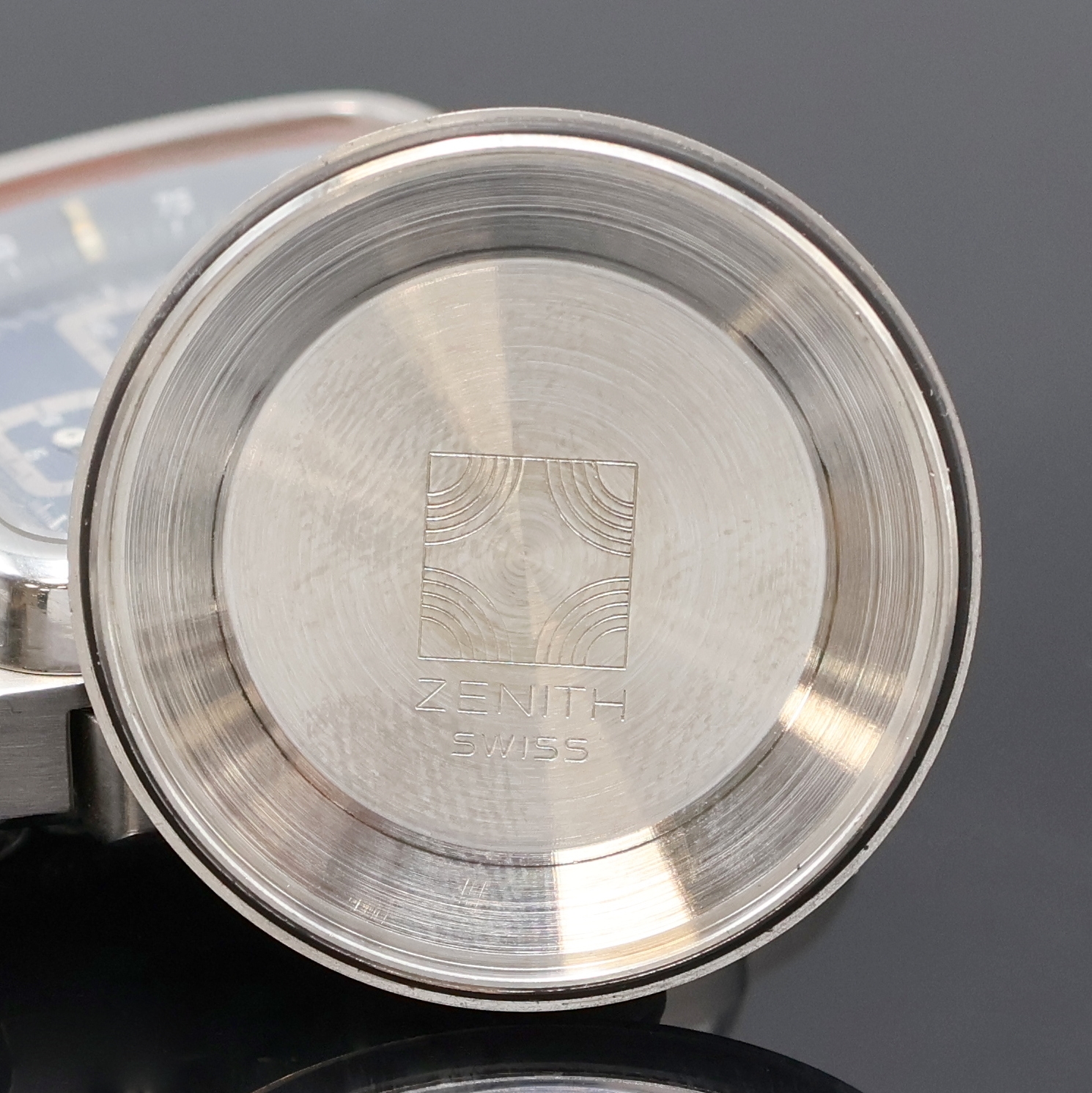 Detail g: ZENITH El Primero TV-Screen Armbandchronograph Referenz 01-0200-415 in Stahl, Schweiz um 1975, Automatik, verschr. Geh. m. integr. Band m. Faltschl., ...