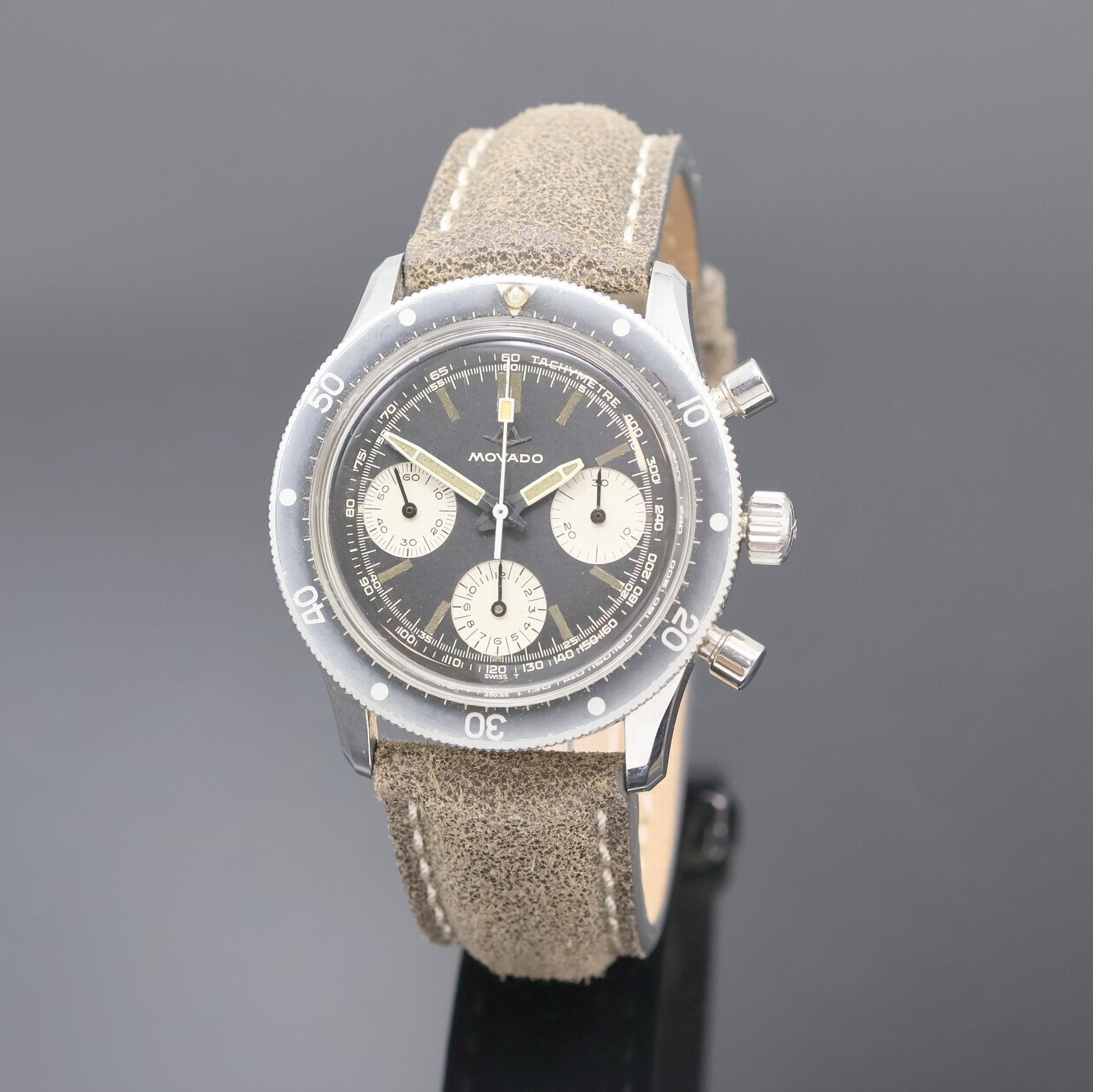 Image 27057897 - MOVADO Super Sub Sea Armbandchronograph, Schweiz um 1968, Handaufzug, verschr. Stahlgeh. ...