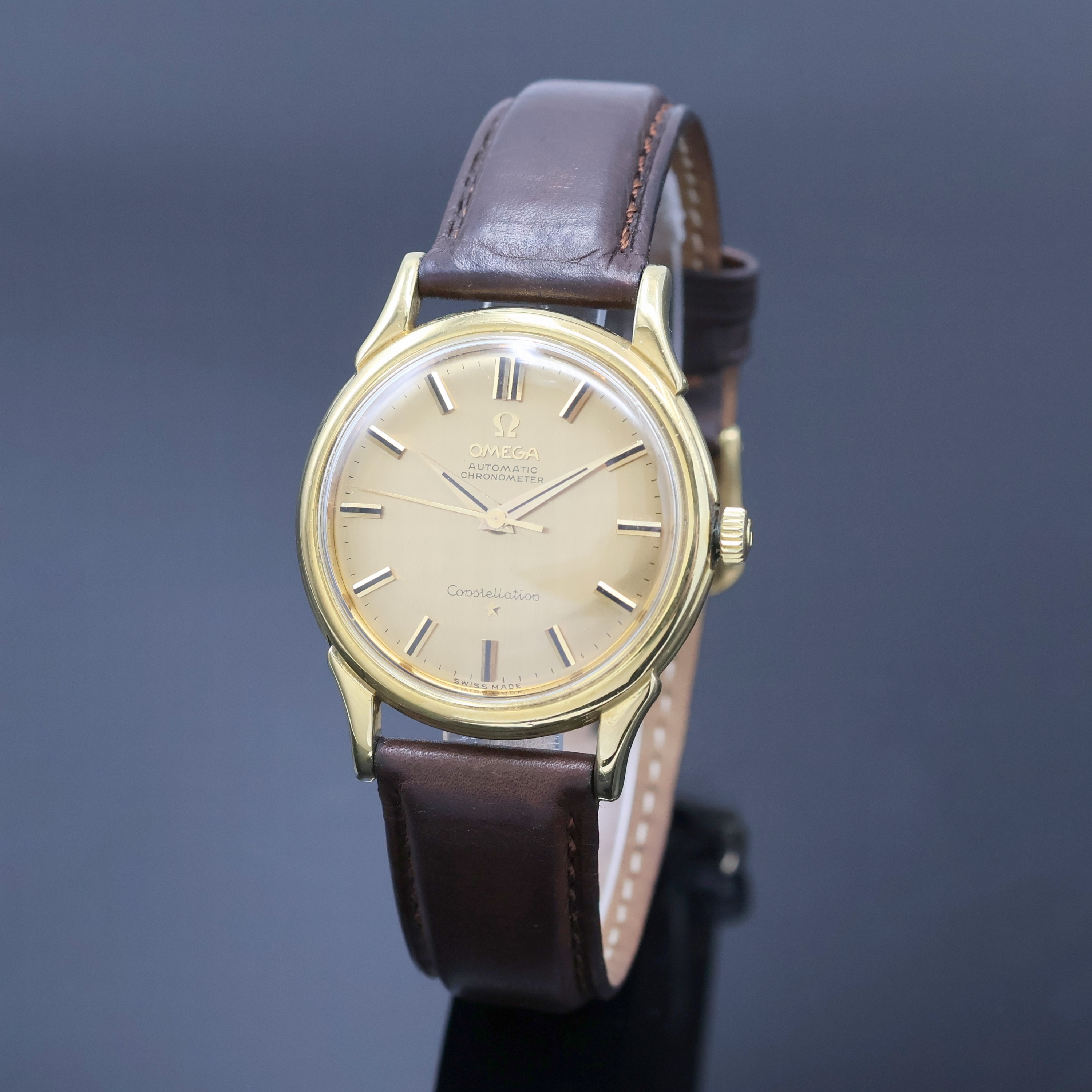 Image 27057899 - OMEGA Constellation chronometer 18k yellow gold wristwatch reference 14381 82 SC, ...