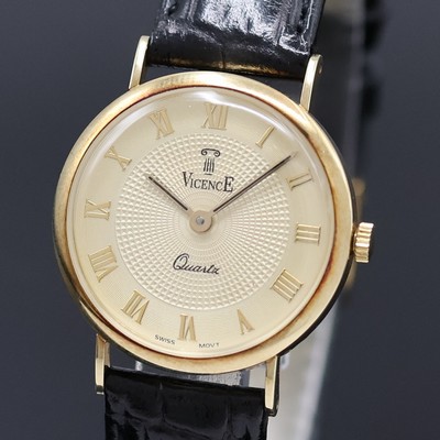 27057825a - VICENCE Milor Armbanduhr in GG 585/000, Schweiz um 2000, quarz, Boden aufgedr., ...
