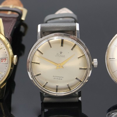 27057861b - JUNGHANS and 2 STOWA wristwatches, all 1960´s,Junghans: self winding, chromed case ...