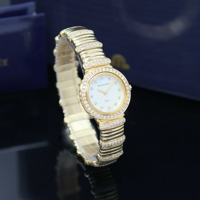 27057883b - MAURICE LACROIX Damenarmbanduhr in GG 750/000 mit Diamanten Referenz 55509/7101, quarz, ...